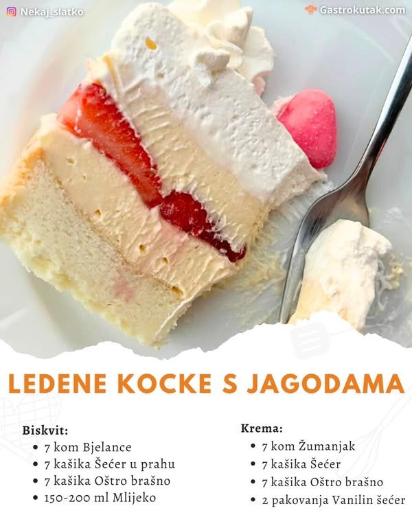 Ledene kocke s jagodama – Kremasti desert iz djetinjstva
