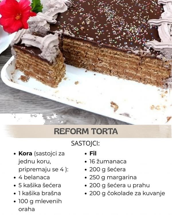 NAJBOLJI RECEPT ZA REFORMU TORTU: Veoma je izdašna, a nema bolje ČOKOLADNE POSLASTICE