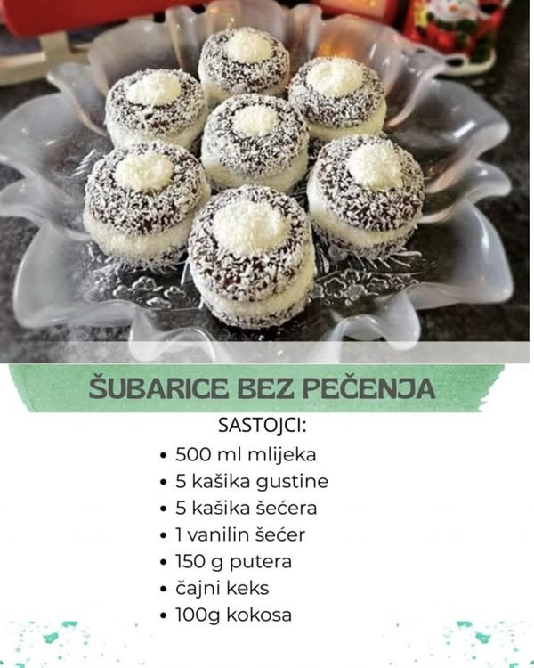 ŠUBARICE BEZ PEČENJA ZA SAMO 10 MINUTA…Idealan kolačić za praznike koji se brzo sprema…
