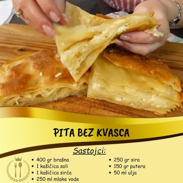 SAVRŠENA PITA BEZ KVASCA: Brz recept za domaću pitu sa sirom!