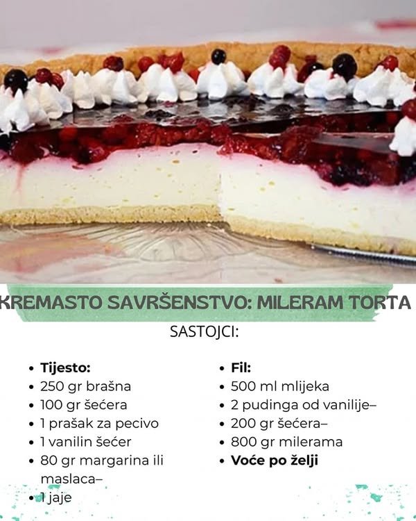 Kremasto savršenstvo: Mileram torta sa šumskim voćem. NACIN PRIPREME U KOMENTARU
