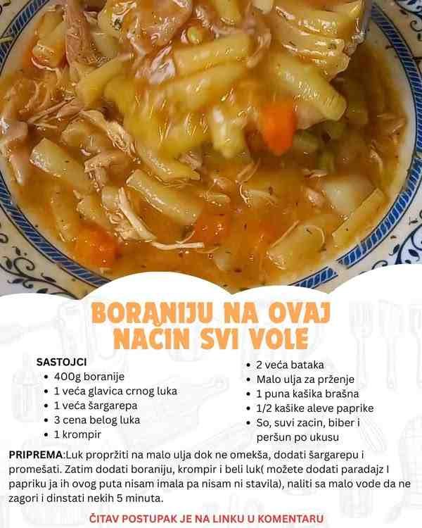 BORANIJA – Na ovaj način kad se spremi svi je vole jesti!