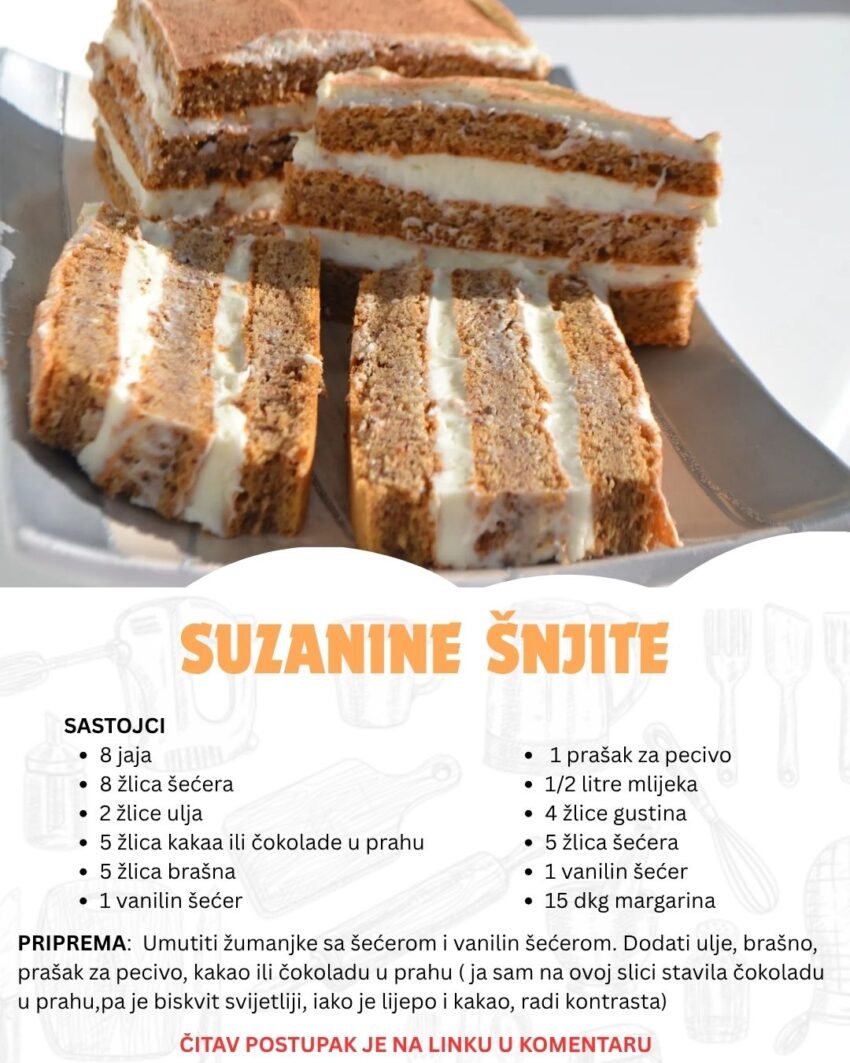 Savršena harmonija biskvita i kreme – Suzanine šnite koji morate probati