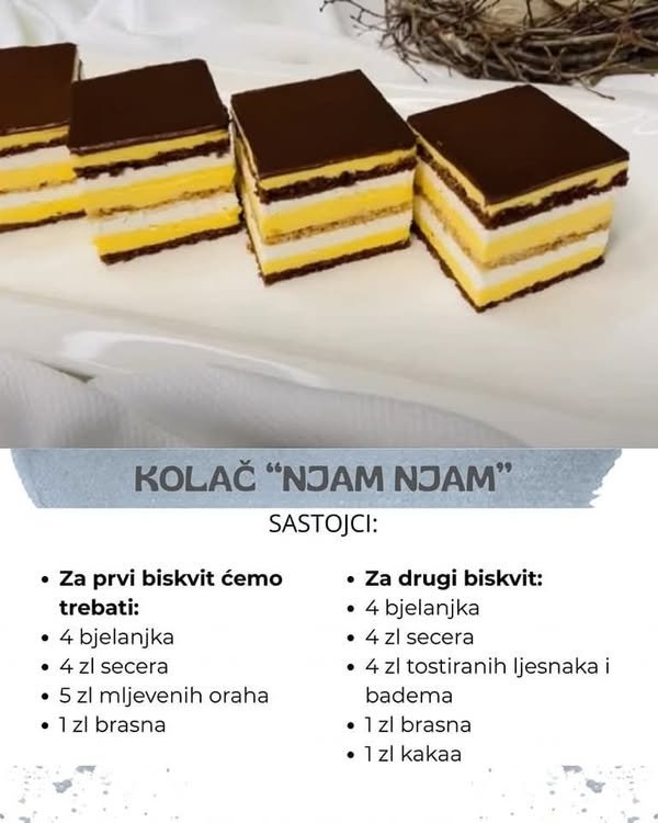 KOLAČ “NJAM, NJAM”: Svi će vam tražiti bar još jedan komad