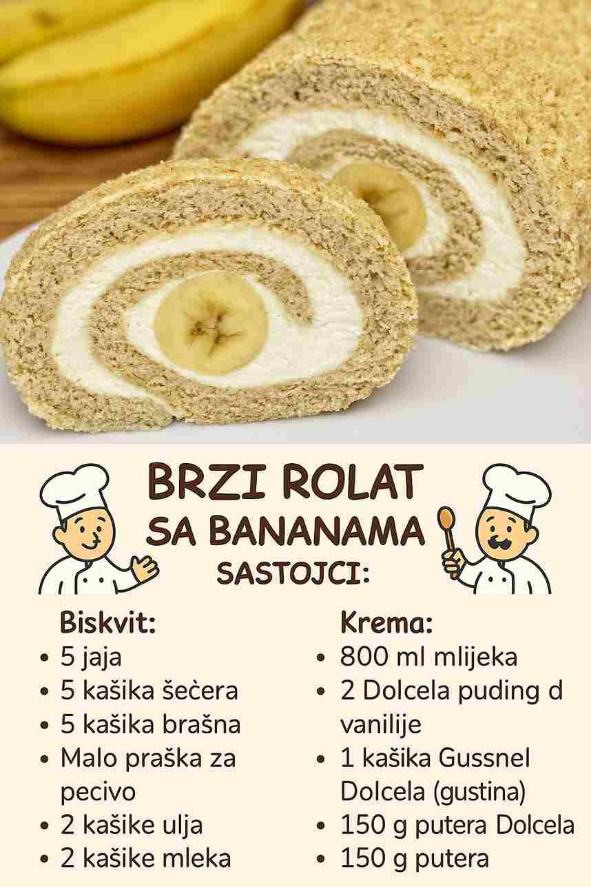 KO VOLI SLADOLED, OBOŽAVAĆE OVO: Brzi rolat sa bananama koji se topi u ustima!