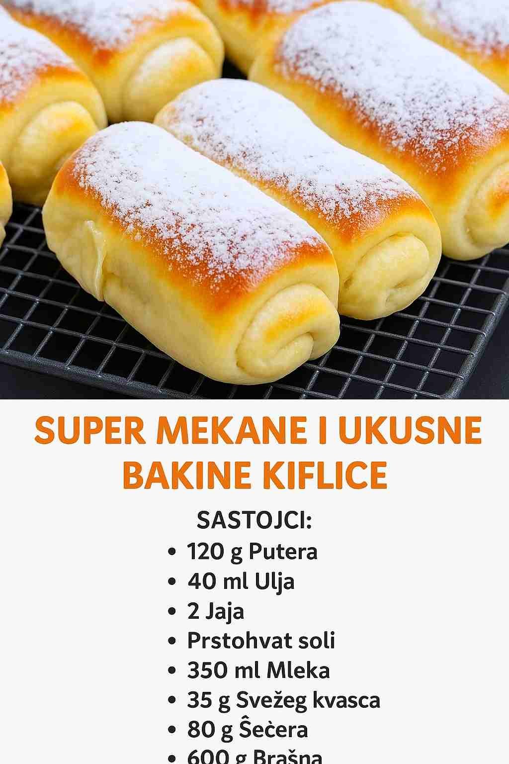 RECEPT STAR 1OO G0DINA: SUPER MEKANE I UKUSNE BAKINE KIFLICE! Bezvremenski klasik K0JI SE T0PI u ustima