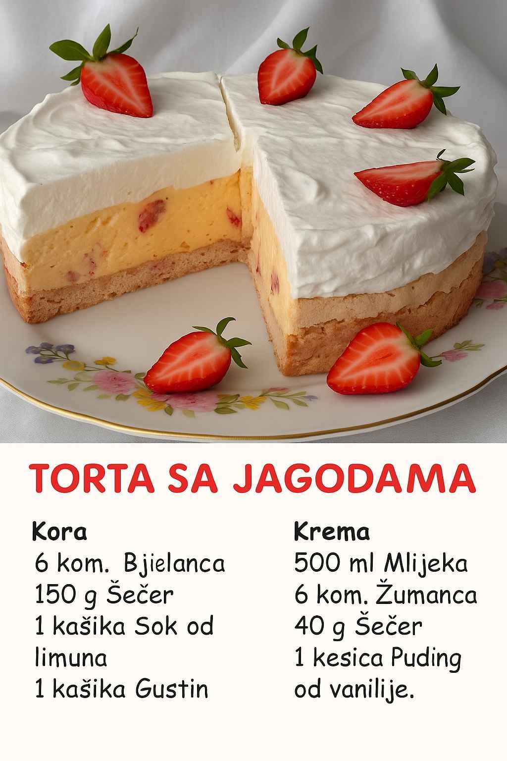 Torta sa jagodama – Jednostavna, osvježavajuća ljetna poslastica!