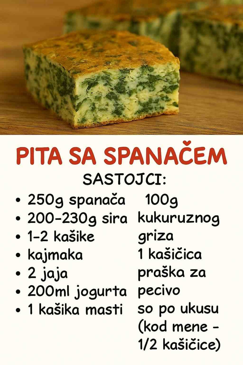Bez razvlačenja, bez kora – Najlakša pita sa spanaćem!