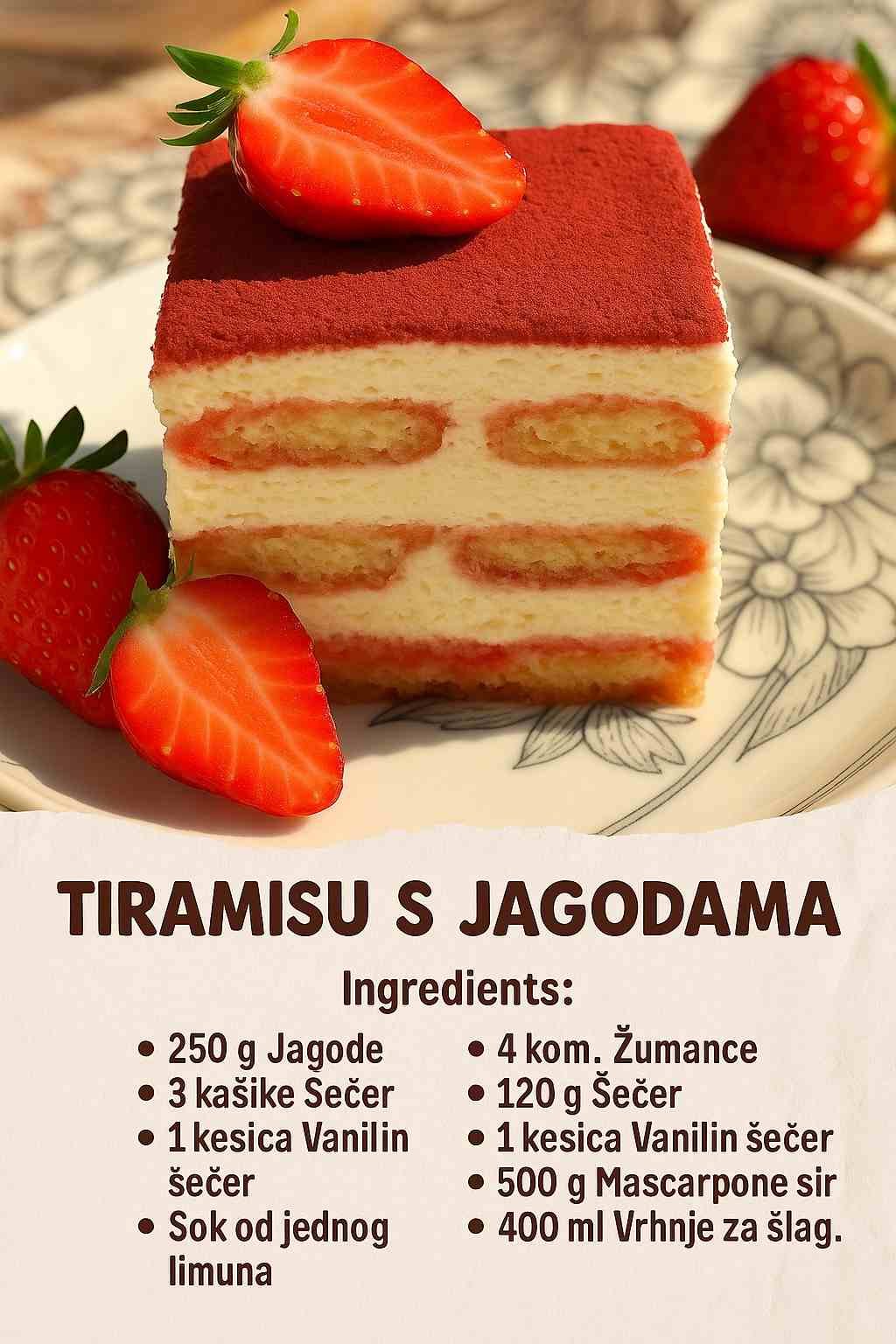 Tiramisu s Jagodama i Bijelom Čokoladom – Jednostavan recept!