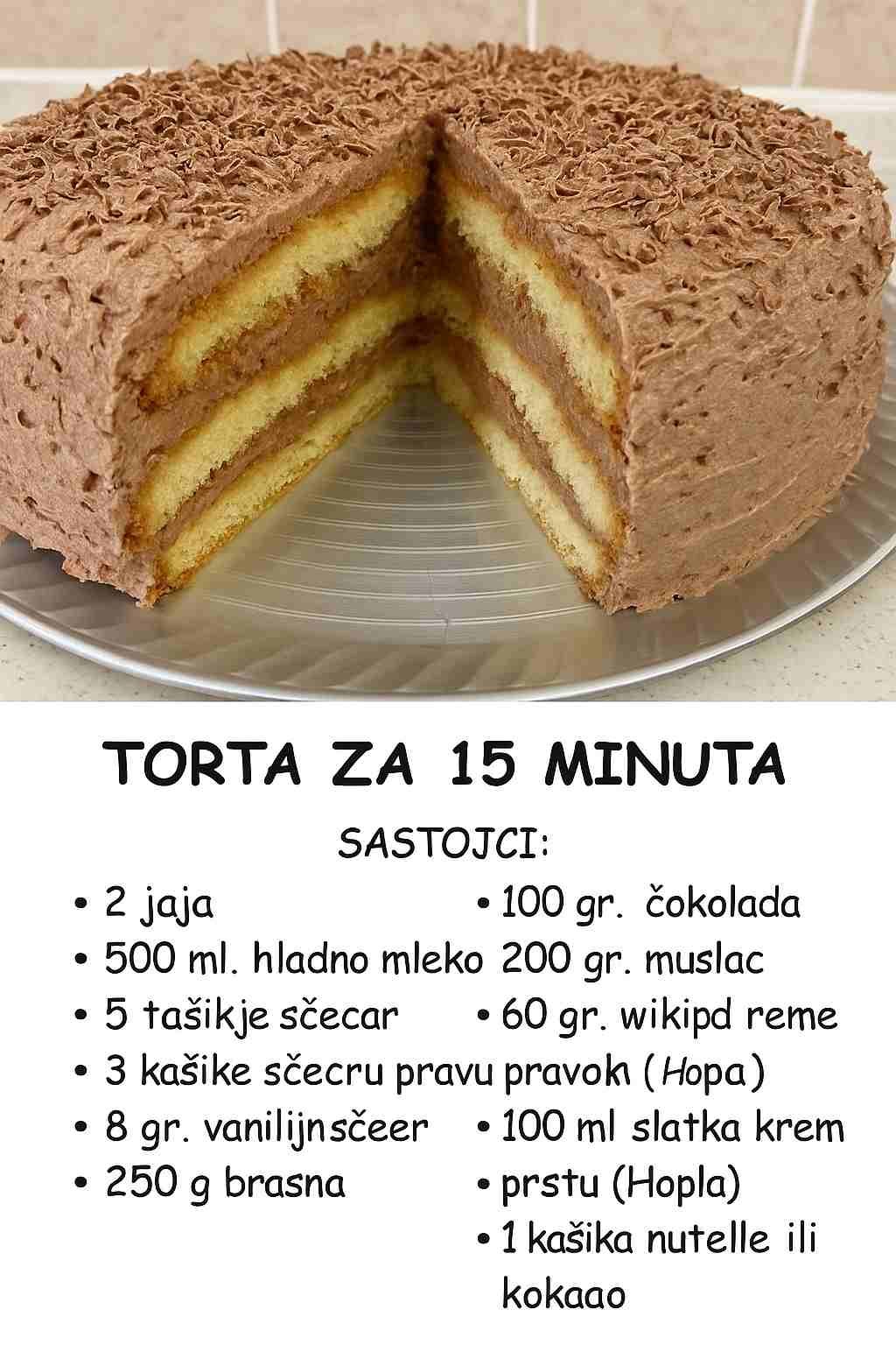 NAJUKUSNIJA I NAJLJEPŠA TORTA ZA SAMO 15 MINUTA: Ova se ni ne peče, a teško da može ukusnije…