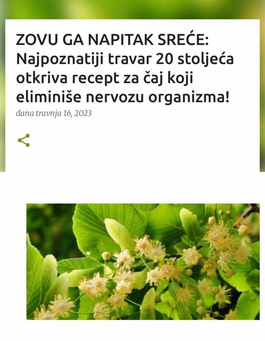 ZOVU GA NAPITAK SREĆE: Najpoznatiji travar 20 stoljeća otkriva recept za čaj koji eliminiše nervozu organizma!