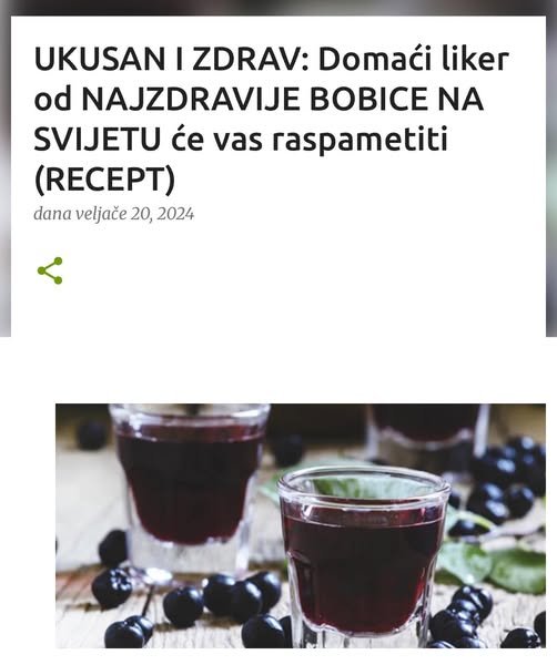 UKUSAN I ZDRAV: Domaći liker od NAJZDRAVIJE BOBICE NA SVIJETU će vas raspametiti (RECEPT)