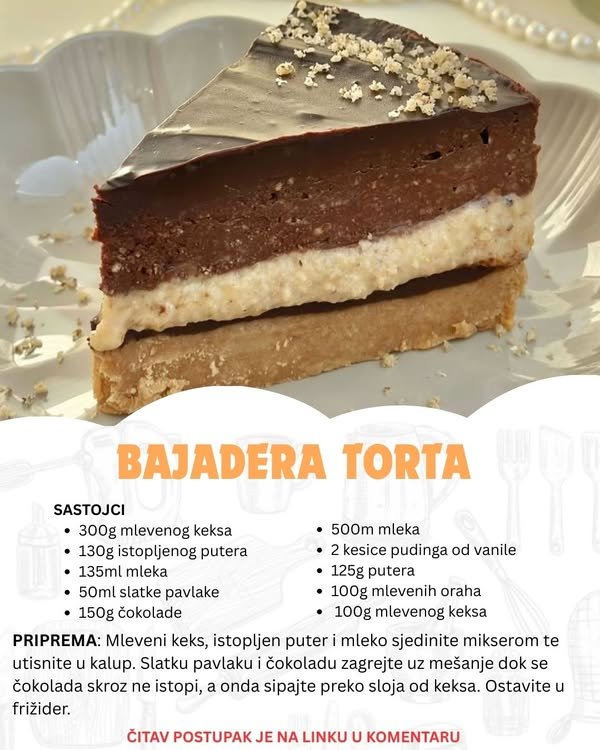 Bajadera torta – Brza priprema i neodoljiv ukus sigurno će osvojiti vaše srce!