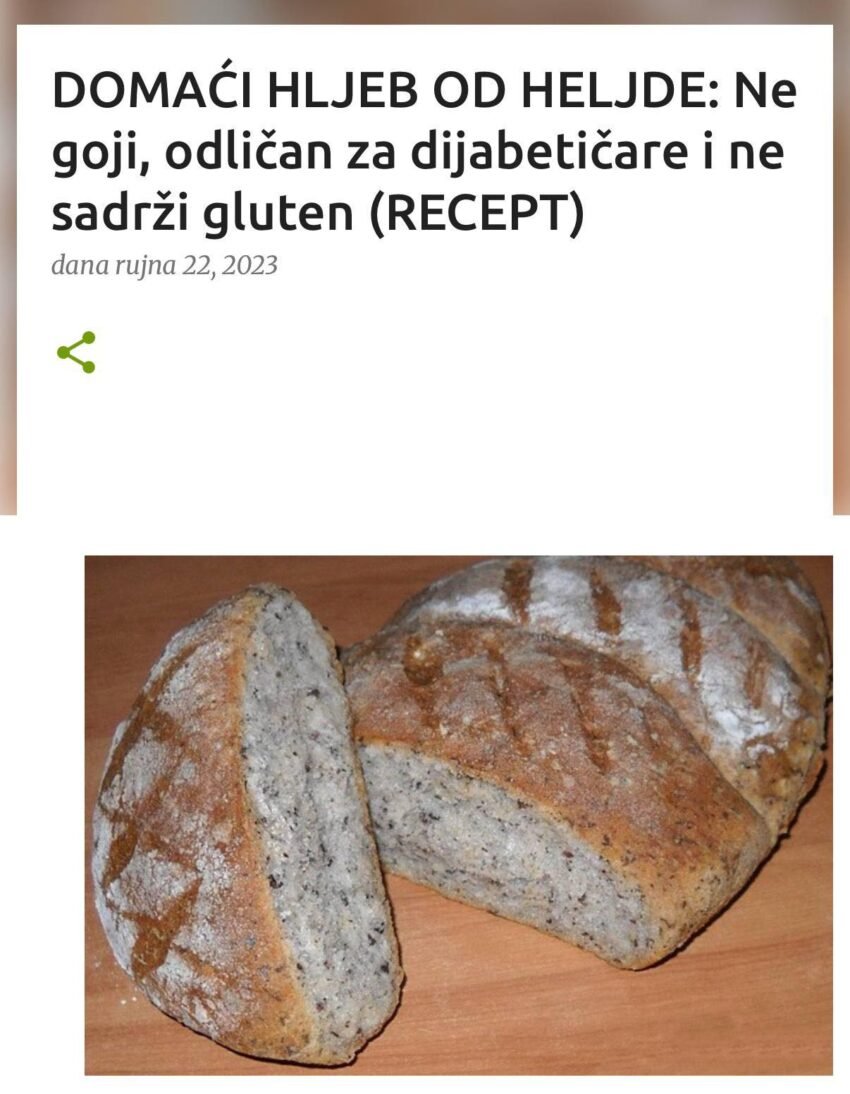 DOMAĆI HLJEB OD HELJDE: Ne goji, odličan za dijabetičare i ne sadrži gluten (RECEPT)