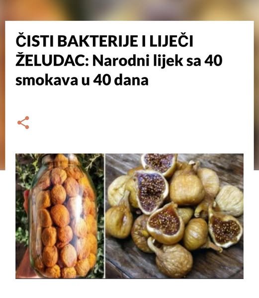 ČISTI BAKTERIJE I LIJEČI ŽELUDAC: Narodni lijek sa 40 smokava u 40 dana