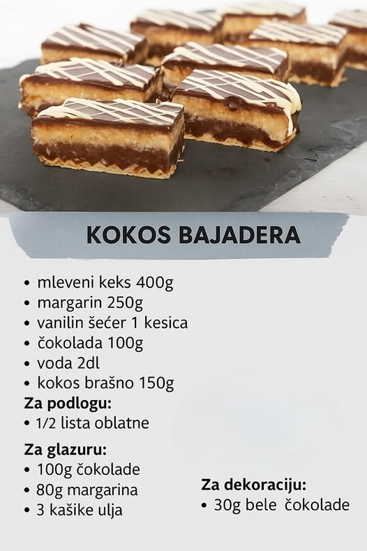 DIVNA KOKOS BAJADERA: Djeci omiljeni kolač, ovom nema ravnog!