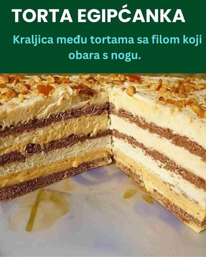 Prepuna fila, mekanih kora, neodoljivog ukusa! Sastojci Grilijaz – 200 gr secer – 200 gr lesnjaci Za kore 3x – 4 belanca – 4 kasike secer – 15 kasika mleveni lesnjaci – 1 kasika brasno – 1 kasika ulje Fil od zumanaca – 12 zumanaca – 12 kasika secer – 8 kasika brasno – 2 kasike gustin – 700 ml mleko – 3 pak vanilin secer – 200 gr puter – 50 gr margarin Fil sa grilijazom – 300 ml slatka pavlaka – istucani grilijaz Priprema Prvo pripremimo grilijaž U posudi na srednjoj temperaturi otopimo secer dok dobije karamel boju, dodamo lesnjake i kratko promesamo. Izrucimo toplu smesu na pek-papir i ostavimo da se hladi. Ohladjenu smesu usitnimo pomocu oklagije, ja sam oklagijom presla samo 3-4 puta kako bi ostali komadici karamela i lesnjaka. U pravougaoni pleh (20x33cm) pecemo tri kore na isti nacin. Umutimo belanca sa secerom u cvrsti sam a zatim dodamo mlevene lesnjake (prethodno pecene u rerni) kasika brasna i kasika ulja. Pecemo oko 15 min u prethodno zagrejanoj rerni. Fil od zumanaca Umutimo zumanca sa secerom, dodamo brasno i gustin – sjedinimo, ovo sipamo u prokljucalo mleko i kuvamo krem, dodamo vanilin secer i ostavimo da se hladi. U drugu posudu umutimo puter i margarin a zatim dodamo ohladjeni krem i sjedinimo mikserom. Fil sa grilijazom Umutimo slatku pavlaku vodeci racuna da ne bude precvrsta. Dodamo usitnjeni grilijaz od kojeg smo odvojili jednu saku za posipanje torte. Slaganje torte Na tacnu stavimo prvu koru, premazemo 1/3 fila sa zumancima pa 1/3 fila sa grilijazem, ovo ponavljamo jos dva puta. Na kraju tortu pospemo grilijazem kojeg smo sacuvali ili dekorisete po volji.