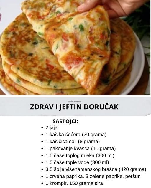 Zašto ovaj recept nisam znala ranije. Zdrav i jeftin doručak .