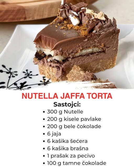 Nutella Jaffa Torta: Kremasti spoj čokolade i pomorandže koji je sve zaludio