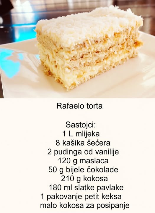 NEPRIKOSNOVENA “RAFAELO” TORTA: Slatkiš za sve istinske ljubitelje kokosa..