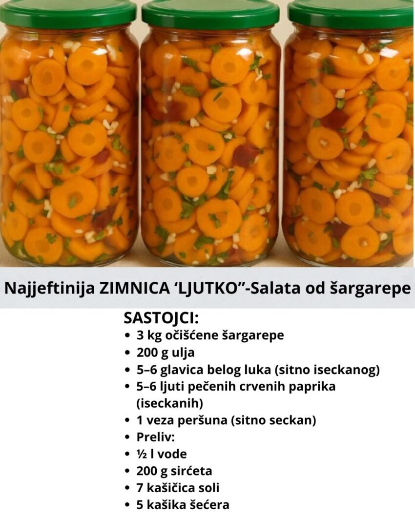 Najjeftinija ZIMNICA ‘LJUTKO”-Salata od šargarepe