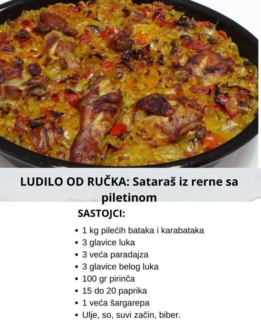 LUDILO OD RUČKA: Sataraš iz rerne sa piletinom
