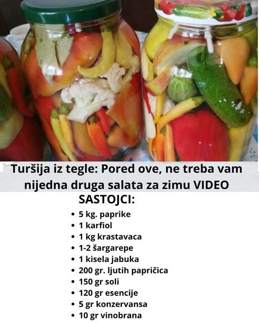 Turšija iz tegle: Pored ove, ne treba vam nijedna druga salata za zimu VIDEO