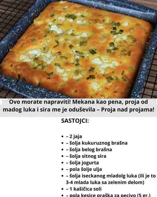 Ovo morate napraviti! Mekana kao pena, proja od madog luka i sira me je oduševila – Proja nad projama!