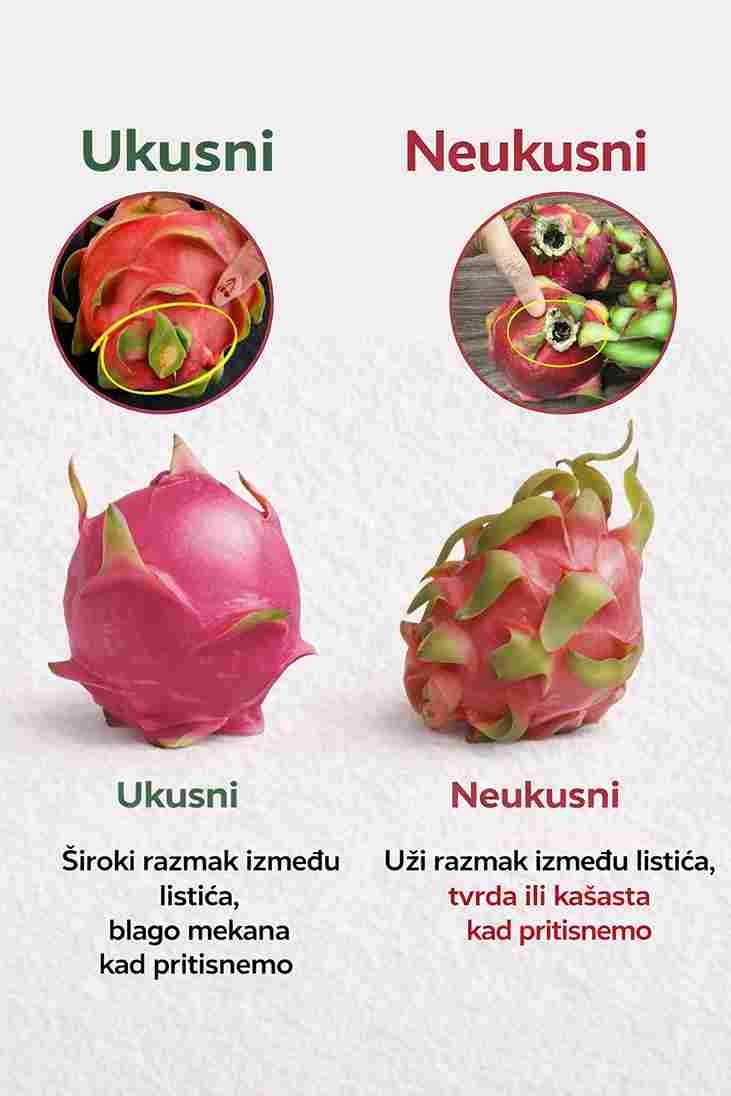 1️⃣ Prvo provjerite „razmak listića“ 🌿 Širi i razmaknuti mali „listići“ obično znače bolji okus i sočniji zalogaj 😋 2️⃣ Uradite test laganog pritiska 👆 Blago mekana na dodir = spremna za jelo Poznata greška: jednom sam uzeo tvrdu kao kamen, misleći „biće slatka“… a okus? Kao hrskava voda 😅 3️⃣ Izbjegavajte krajnosti 🚫 Previše tvrda = često nezrela i bezukusna Previše mekana = prezrela ili se brzo kvari 4️⃣ Birajte težu za svoju veličinu ⚖️ Teža pitaja obično znači više soka unutra (ono dobro 💛) 5️⃣ Brzi bonus savjet 🧊 Ako je još čvrsta, ostavite je 1–3 dana na sobnoj temperaturi, a zatim je ohladite u frižideru i uživajte 🍧😄