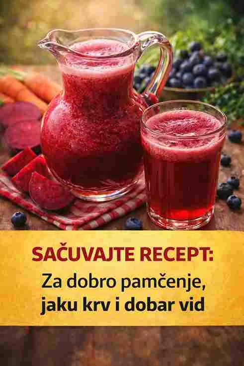 Med 🍯 Orasi 🌰 Limun 🍋 Šargarepa 🥕 Cvekla Đumbir 🫚 Svi ovi sastojci zajedno pomažu organizmu da dobije prirodnu energiju i hranjive materije. Kako se priprema Izrendajte šargarepu i cveklu, pa dodajte malo svježeg đumbira i limunovog soka. Zatim ubacite mljevene orahe i med. Sve dobro promiješajte dok se ne dobije gusta smjesa. Može se čuvati u staklenoj tegli u frižideru. Kako se koristi Preporučuje se uzimanje: 1 kašičica ujutro na prazan stomak 1 kašičica navečer prije spavanja Moguće koristi Redovna upotreba može pomoći u: Poboljšanju pamćenja i koncentracije Jačanju krvi zahvaljujući prirodnom željezu Podršci zdravlju očiju i vida Povećanju energije i smanjenju umora Jačanju imuniteta Zaključak Ovaj prirodni recept nije zamjena za medicinski tretman, ali može biti odlična podrška organizmu. Uz zdravu ishranu i dovoljno sna, može doprinijeti boljoj energiji, jačem pamćenju i općem osjećaju vitalnosti.