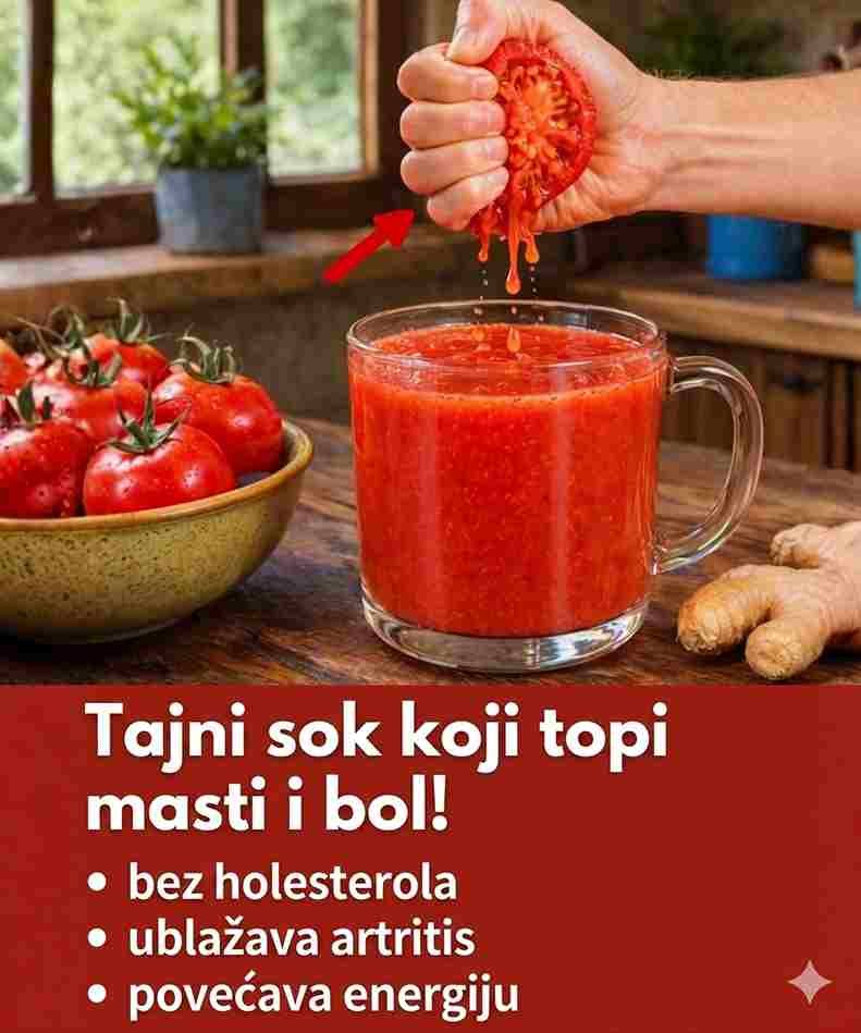 Da li ste ikada izbjegavali društvena okupljanja jer se osjećate umorno, ukočeno i bez energije već na početku dana? Mnogi ljudi to pripisuju “starenju”, ali istina je da to može biti frustrirajuće kada svakodnevne aktivnosti postanu teže nego što bi trebale biti. Dobra vijest je da male svakodnevne navike—posebno ono što pijete—mogu imati veći utjecaj nego što mislite. Jedan jednostavan prirodni napitak od paradajza postao je viralan… ali prije nego što ga isprobate, važno je razumjeti stvarnost iza toga. Šta stoji iza popularnog napitka od paradajza? Možda ste vidjeli tvrdnje poput: “Popij ovo 3 dana i osjeti ogromnu promjenu.” Zvuči primamljivo, zar ne? Ali budimo realni. Paradajz je bogat korisnim nutrijentima kao što su: Vitamin C Kalij Likopen (snažan antioksidans) Istraživanja pokazuju da prehrana bogata ovim nutrijentima može dugoročno podržati zdravlje srca i smanjiti upale. Međutim, nijedan napitak—bez obzira koliko prirodan—ne može trenutno ukloniti umor ili bolove u zglobovima. 👉 Ključna poruka: Ovaj napitak nije čudo, ali može biti dio zdravije rutine. Zašto se umor i ukočenost povećavaju s godinama Budimo iskreni—nije problem samo u jednom napitku. Kako starimo, tijelo prolazi kroz prirodne promjene: sporiji metabolizam smanjena mišićna masa povećana upala u tijelu slabija apsorpcija nutrijenata Ono što mnogi zanemaruju jeste da se svakodnevne navike gomilaju. Loša ishrana i nedovoljna hidratacija mogu dodatno pogoršati osjećaj umora i ukočenosti. 👉 Ignorisanje ovih znakova može s vremenom smanjiti kvalitet života. Ali dobra vijest je: male promjene mogu donijeti primjetne rezultate. Jednostavan recept za napitak od paradajza Evo realne i jednostavne verzije ovog napitka: Sastojci: 2 zrela paradajza mali komad đumbira 1 šolja tople vode prstohvat soli (po želji) Priprema: Operite i isjeckajte paradajz Izblendajte zajedno s đumbirom i vodom Procijedite po želji Pijte svježe, najbolje ujutro ✔️ Jednostavno, brzo i bez skupih sastojaka Šta kaže nauka (a šta ne) Razdvojimo činjenice od mitova. Šta istraživanja pokazuju: Paradajz sadrži likopen koji podržava zdravlje srca Đumbir može pomoći kod blagih upala i probave Dobra hidratacija poboljšava nivo energije Šta NIJE dokazano: trenutni rezultati za 3 dana potpuno uklanjanje umora univerzalni efekat za sve Realnost vs. tvrdnje Tvrdnja Realnost “Promjena za 3 dana” Neki osjećaju poboljšanje zbog hidratacije “Bez umora” Energija se poboljšava postepeno “Djeluje na sve” Rezultati variraju 👉 Zaključak: Prirodni napici pomažu, ali ne zamjenjuju zdrav način života. Kako postići bolje rezultate prirodno Ako želite stvarno poboljšanje, fokusirajte se na ove navike: 1. Hidratacija Pijte dovoljno vode tokom dana 2. Kretanje Lagane šetnje ili istezanje poboljšavaju cirkulaciju 3. Zdrava ishrana Uključite više: povrća voća proteina 4. Smanjite prerađenu hranu Previše šećera i soli može pogoršati stanje 5. Dosljednost Male navike svaki dan daju najbolje rezultate Ono što većina ljudi propušta Istina je jednostavna: 👉 Nije stvar samo u napitku. 👉 Stvar je u navikama koje on pokreće. Kada započnete dan zdravim izborom: veća je vjerovatnoća da ćete jesti bolje ostat ćete hidrirani više ćete se kretati I upravo tu nastaje prava promjena.